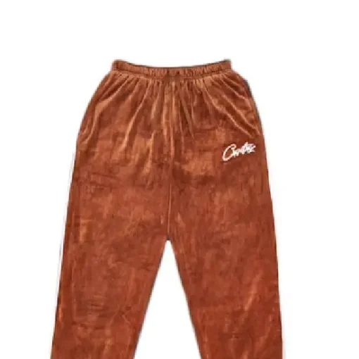 Corteiz-Allstarz-VVS-Velour-Sweatpants-Brown-1