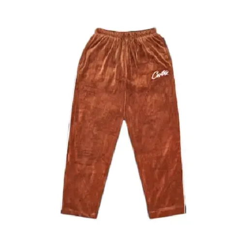 Corteiz-Allstarz-VVS-Velour-Sweatpants-Brown-1