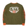 Corteiz Gasolina Waffle Sweatshirt Tonal Khaki/Burnt Orange