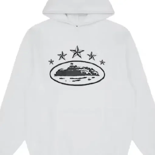 Corteiz 5 Starz Alcatraz Hoodie White