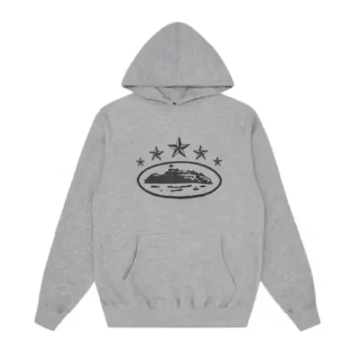 Corteiz 5 Starz Alcatraz Hoodie Grey