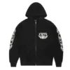 Corteiz Gasolina Double Zip Hoodie Black